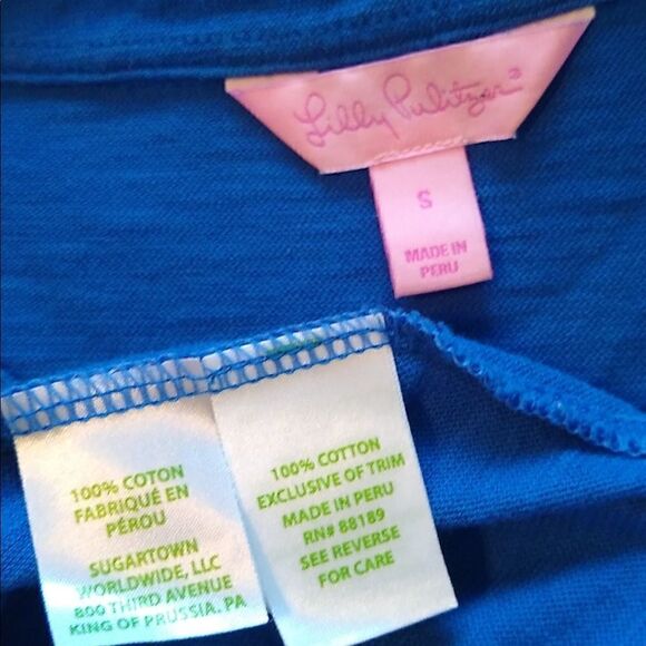 Lilly Pulitzer Royal Blue with Gold Accent Emerson TunicTop - Picture 6 of 16